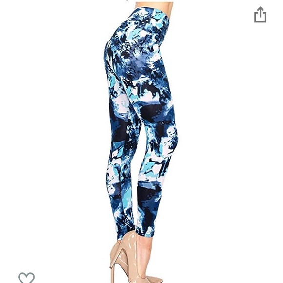 Pants - Splat pattern activewear fitness leggings multi